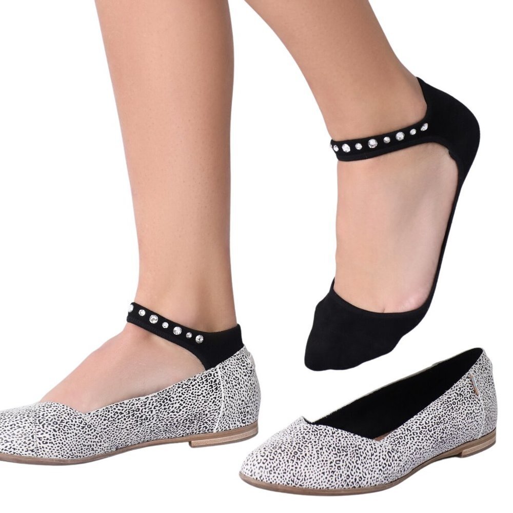 HIDEY SOCKS Swarovski‎ Crystal Embellished No Slip Socks NWT